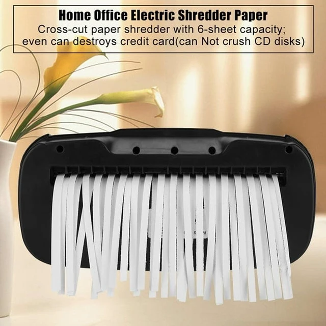 Alt view image 3 of 7 - Paper Shredder, Cross Cut Paper Shredder, 6 Sheet Papers Electric File Shredde with Overheat Protection and 10l Wastebasket Anti jam for Home Office Use