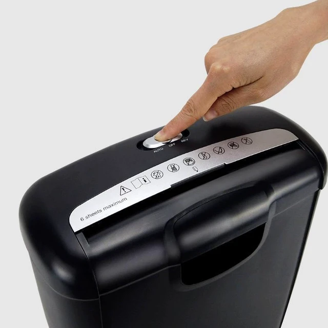 Alt view image 4 of 7 - Paper Shredder, Cross Cut Paper Shredder, 6 Sheet Papers Electric File Shredde with Overheat Protection and 10l Wastebasket Anti jam for Home Office Use