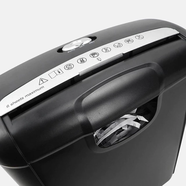 Alt view image 5 of 7 - Paper Shredder, Cross Cut Paper Shredder, 6 Sheet Papers Electric File Shredde with Overheat Protection and 10l Wastebasket Anti jam for Home Office Use