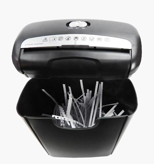 Alt view image 6 of 7 - Paper Shredder, Cross Cut Paper Shredder, 6 Sheet Papers Electric File Shredde with Overheat Protection and 10l Wastebasket Anti jam for Home Office Use
