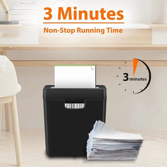 Alt view image 4 of 7 - 6-Sheet Strip Cut Paper Shredder, 3.2 Gallon, Also Shred Card/Staple, Small Mini Document Shredding Machine, Portable for Home