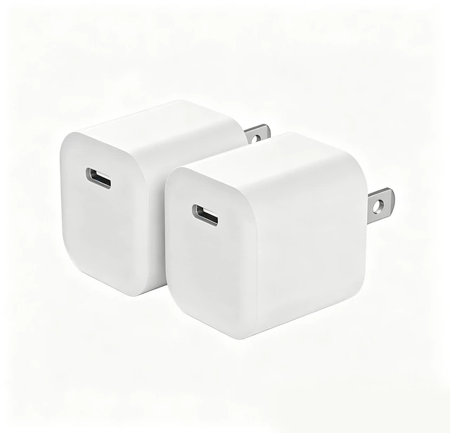 Main image of 2Pack 20W Fast Charging USB-C Wall Charger, 1-Port PD 3.0 for iPhone, Samsung, iPad, Tablets, Phones, Travel-Friendly Size, White
