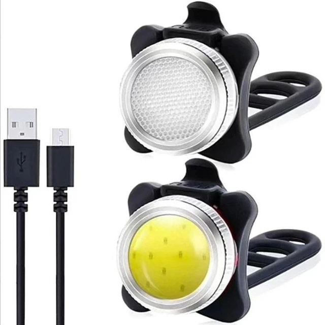 Main image of 2Pcs Bicycle Lights Mountain Bike Headlight and Taillight, Waterproof Super Bike Lights, USB Rechargeable, for Night Riding, 5 Light Mode Options