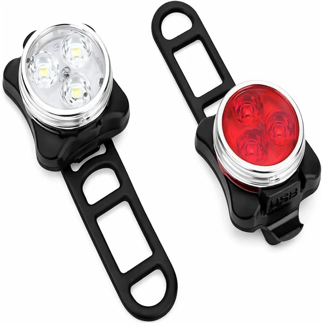 Alt view image 7 of 7 - 2Pcs Bicycle Lights Mountain Bike Headlight and Taillight, Waterproof Super Bike Lights, USB Rechargeable, for Night Riding, 5 Light Mode Options