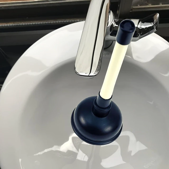 Alt view image 3 of 6 - Drain Plunger, Mini Sink Unclogger, Small 4-Inch Clog Remover Plastic Hand Plumber Helper, Force Tiny Compact Tool with 9" Short Handle for Kitchen Bathroom, Toilet, Shower, Bath Tub