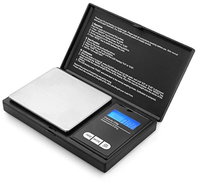 Main image of Digital Pocket Gram Scale 500g x 0.1g High Precision Mini Grams Scale Weighs Kitchen Small Food, Coffee, Jewelry, Ounces, Grains, LCD Display, 304 Stainless Steel, Tare Function