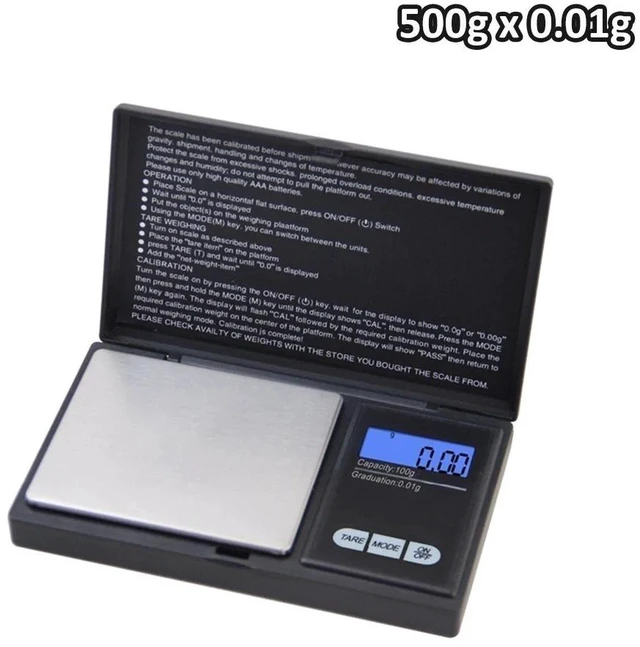 Alt view image 4 of 4 - Digital Pocket Gram Scale 500g x 0.1g High Precision Mini Grams Scale Weighs Kitchen Small Food, Coffee, Jewelry, Ounces, Grains, LCD Display, 304 Stainless Steel, Tare Function