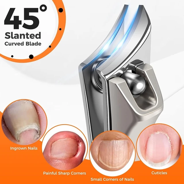 Alt view image 5 of 7 - Toenail Clippers Kit for Seniors Thick Toenails, Angled Head Large Toe Nail Clippers for Thick Nails for Men, Heavy Duty Ingrown Toenail Clippers with Wide Jaw, Slanted Nail clippers with Long Handle