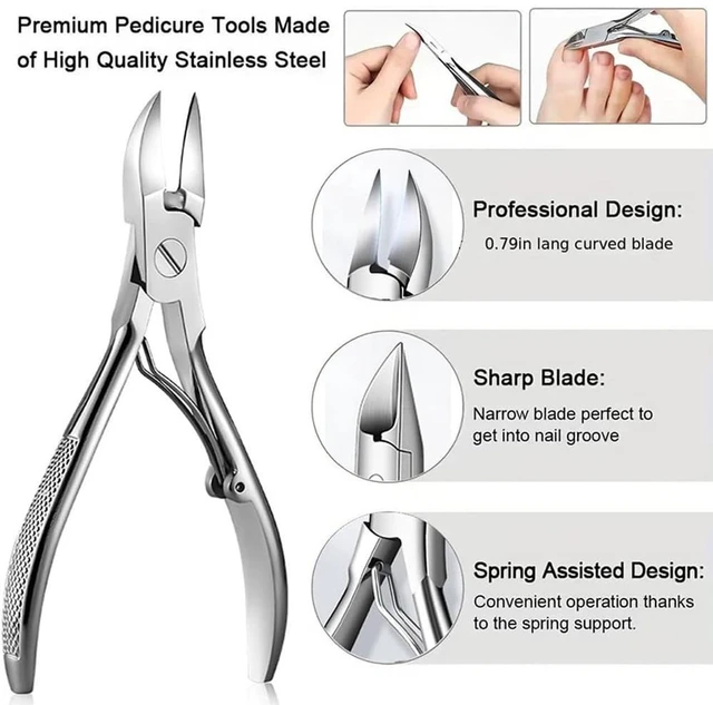 Alt view image 3 of 7 - Podiatrist Toenail Clippers, Super Sharp and Wear-Resistant Curved Blade Toe Nail Cutters for Thick and Ingrown Nails, High Temperature Forging Stainless Steel Pedicure Clippers for Men Women Seniors