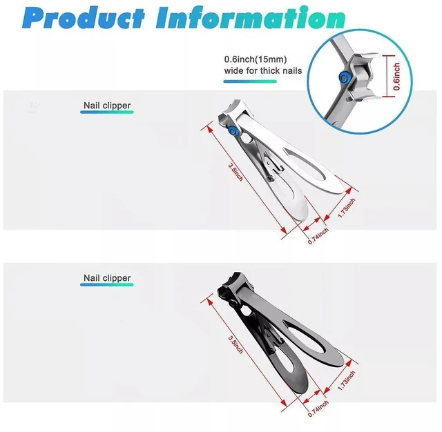 Alt view image 6 of 7 - Stainless Heavy Professional Extra Large Toe Nail Clippers Wide Jaw Nail Clipper, Professional Toenails Fingernails Clippers for Thick Nails -Black