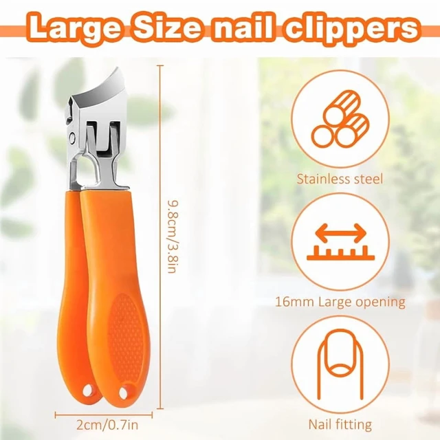 Alt view image 4 of 7 - Wide Jaw Opening Anti-Splash Slanted Nail Clipper, Nail Clippers for Ingrown Nails, Long Handle Anti-slip Nail Clippers, Wide Mouth Toe Nail Clippers, Household Slanted Nail Clippers(Orange)