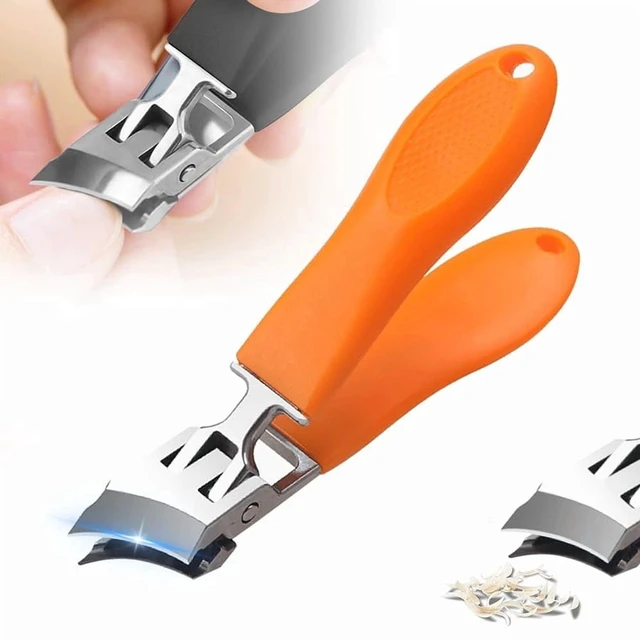 Alt view image 5 of 7 - Wide Jaw Opening Anti-Splash Slanted Nail Clipper, Nail Clippers for Ingrown Nails, Long Handle Anti-slip Nail Clippers, Wide Mouth Toe Nail Clippers, Household Slanted Nail Clippers(Orange)
