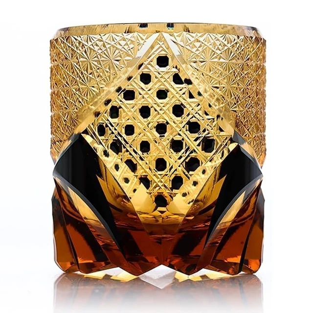 Alt view image 2 of 7 - New Whiskey Brandy Bar Glass Carved Crystal Glasses Edo Tokyo Kiriko Hand Cut US