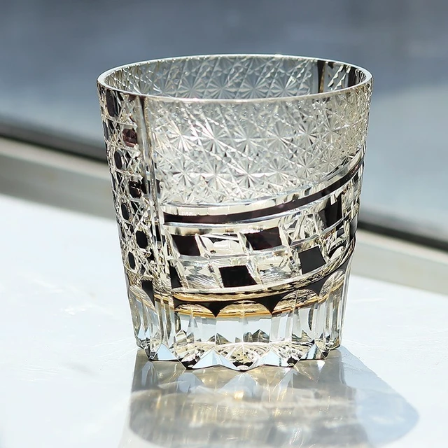 Alt view image 4 of 7 - Old Fashioned Edo Kiriko Glass Hand Cut Crystal Whiskey Bourbon Scotch Glass
