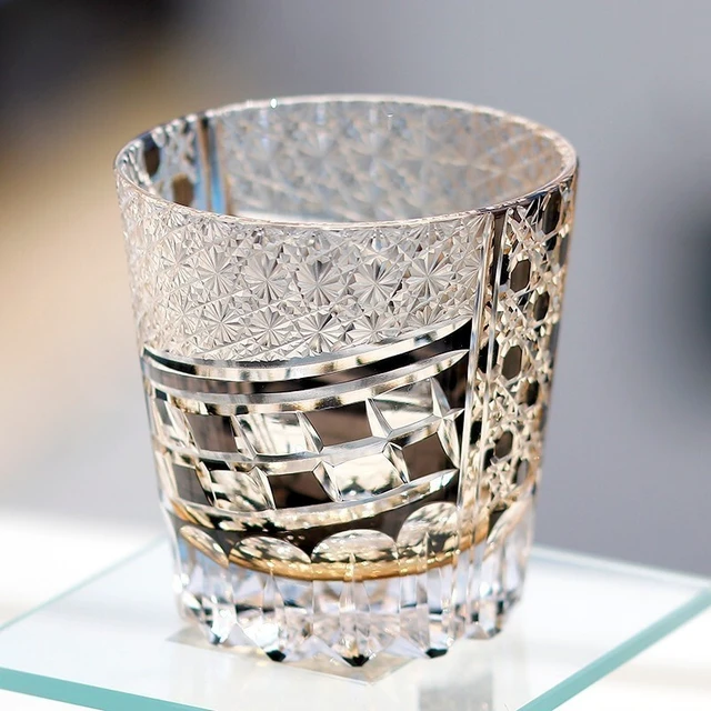 Alt view image 6 of 7 - Old Fashioned Edo Kiriko Glass Hand Cut Crystal Whiskey Bourbon Scotch Glass