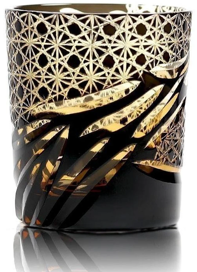 Main image of 1 Pc Crystal Glass Whiskey Glass Tumbler Edo Kiriko Drinkware Hand Cut Clear 9oz