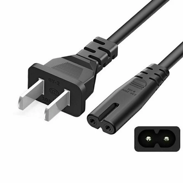 Main image of AC Power Cord for Sony PS5/PS4/PS3 Slim, Xbox Series S/Series X, Xbox One S/One X, 2 Prong C7 Universal TV Power Cable Replacement