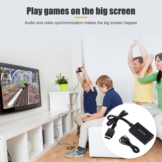 Alt view image 4 of 7 - PS2 to HDMI Adapter, HDMI Converter for PlayStation 1/ 2/ 3 Console,Supports All PS2 Display Modes Link to HDTV with 1080P Switch HD Video Output