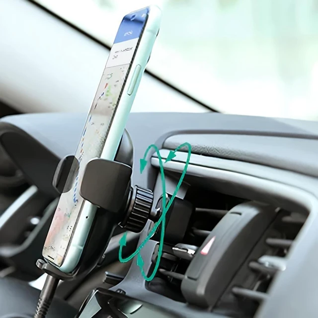 Alt view image 6 of 7 - Car Phone Stand - Pressure Rod Fixed Air Outlet Bracket, Strong Suction Easy One Touch Lock/Release