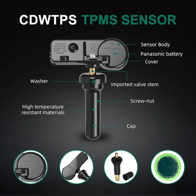 Alt view image 4 of 6 - 4-Pack TPMS Sensor GM, Tire Pressure Monitoring System Sensor Replacement for GM Chevy GMC Cadillac Buick, 315MHz OE Replaces for 13586335 20923680 22853741