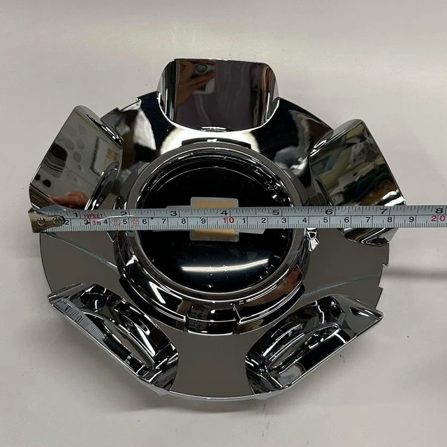 Alt view image 2 of 4 - Electroplated silver Hubcap Center Cap Fits Chevy LTZ Replaces 9596007 9595152 6 Lug 7.125'' Wheel Cap Fits 2007-2013 Tahoe Silverado Suburban Avalanche w/ 20 x 8.5 5-Spoke Wheels