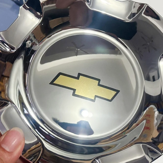 Alt view image 3 of 4 - Electroplated silver Hubcap Center Cap Fits Chevy LTZ Replaces 9596007 9595152 6 Lug 7.125'' Wheel Cap Fits 2007-2013 Tahoe Silverado Suburban Avalanche w/ 20 x 8.5 5-Spoke Wheels