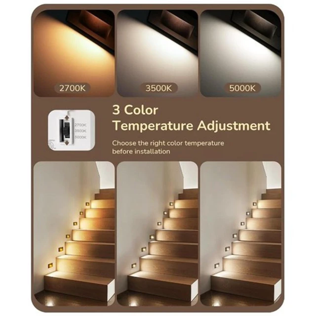 Alt view image 3 of 7 - 6-pack waterproof step light oil-rubber bronze Led Stair Lights, 3000k -5000K