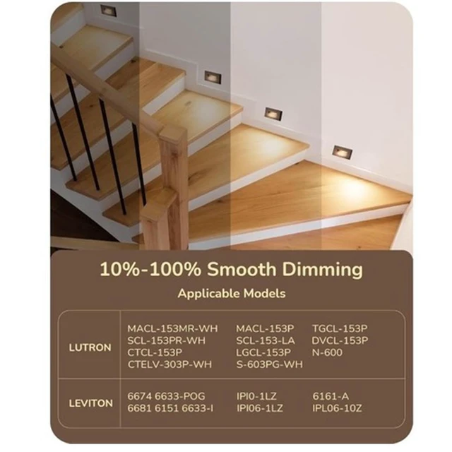 Alt view image 5 of 7 - 6-pack waterproof step light oil-rubber bronze Led Stair Lights, 3000k -5000K