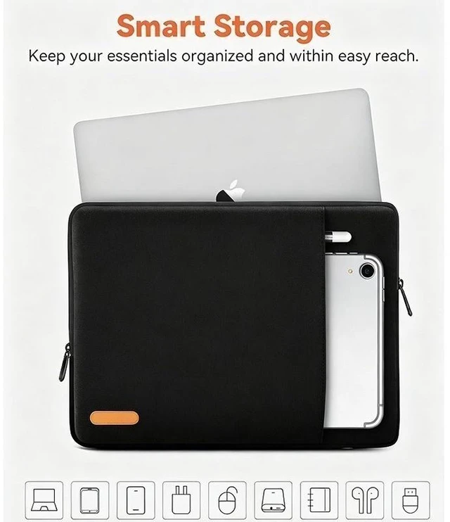 Alt view image 4 of 6 - 12.2"/14" Laptop Sleeve Case Bag For MacBook Air Pro Dell HP Soft Cover Pouch USA