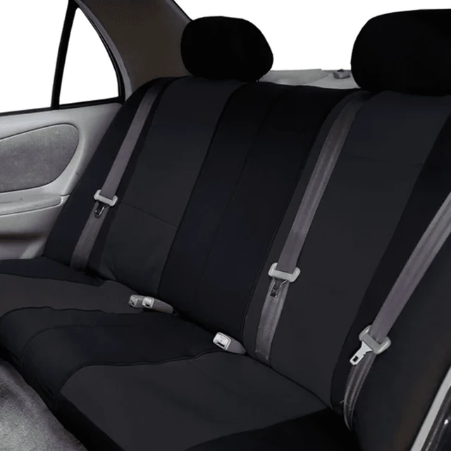 Alt view image 2 of 5 - Neoprene Waterproof Car Seat Covers - Waterproof Non Slip Durable- SUV Sedan Truck Van - Rear Black