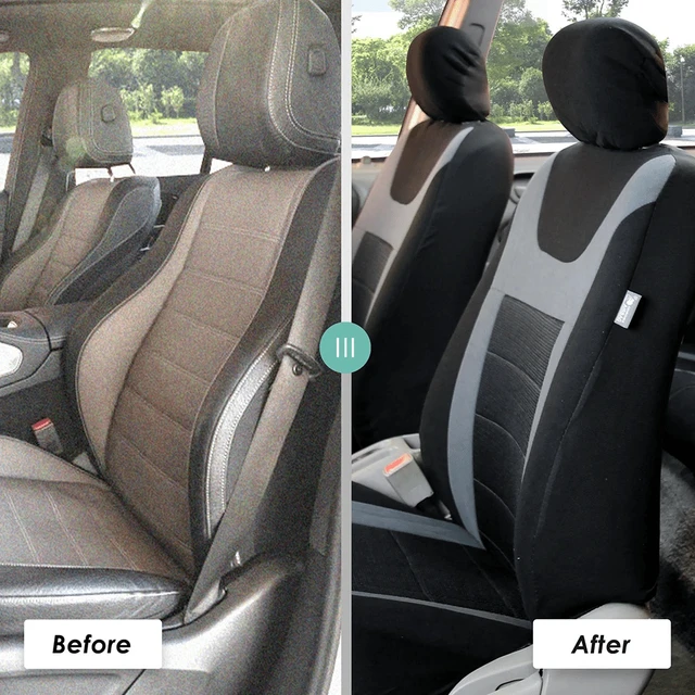 Alt view image 4 of 7 - Sports 3D Air Mesh Seat Covers with Removable Headrests - for Car, Suvs, Truck, and Vans - Rear Gray