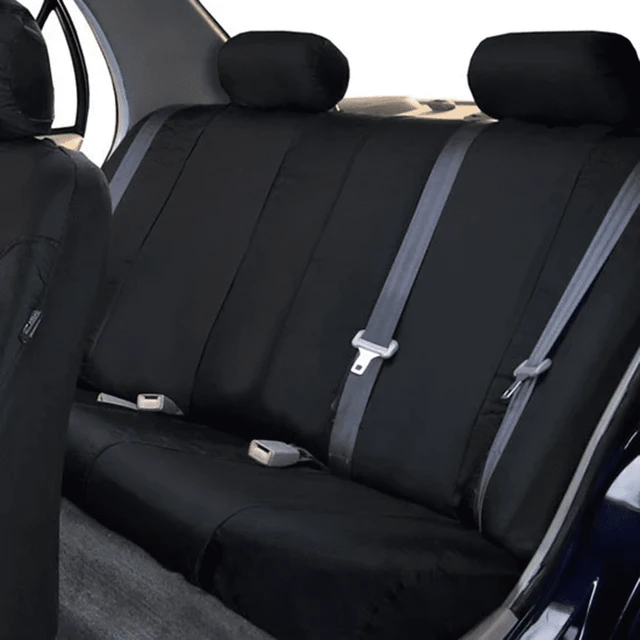 Alt view image 2 of 5 - Classic Seat Covers with Removable Headrests - for Sedans, Suvs, and Vans - Rear Black