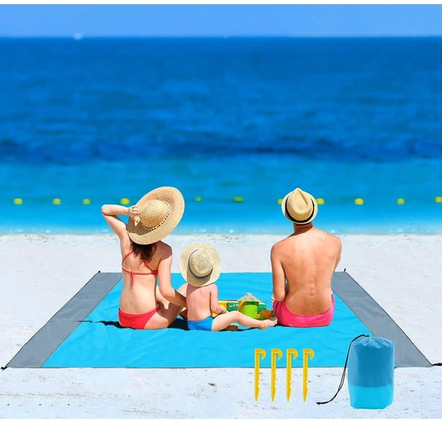 Main image of Beach Blanket Sandproof Waterproof, Extra Large Beach Mat, Oversized & Compact Sand Free, Quick Drying Beach Essentials for Vacation, Cruise, Picnic & Camping with Stakes (83"x78")