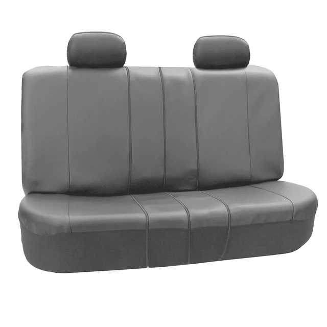 Alt view image 4 of 7 - Waterproof PU Leather Car Seat Covers - Only Compatible with Removable Headrests - for Cars, Trucks, and SUV - Rear Gray