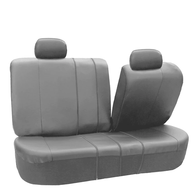 Alt view image 5 of 7 - Waterproof PU Leather Car Seat Covers - Only Compatible with Removable Headrests - for Cars, Trucks, and SUV - Rear Gray