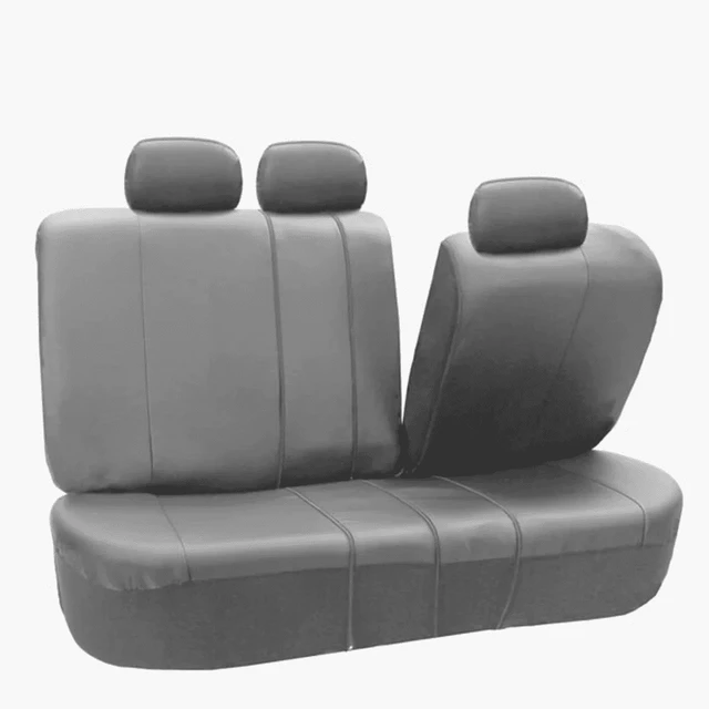 Alt view image 6 of 7 - Waterproof PU Leather Car Seat Covers - Only Compatible with Removable Headrests - for Cars, Trucks, and SUV - Rear Gray