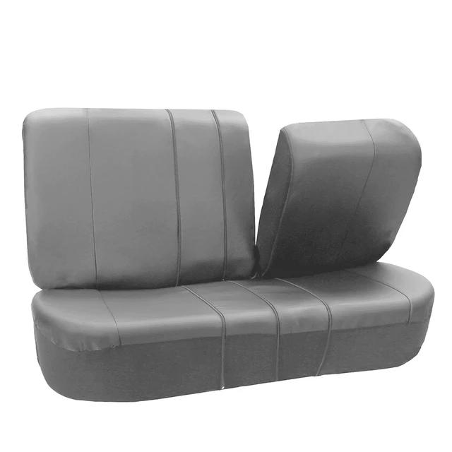 Alt view image 7 of 7 - Waterproof PU Leather Car Seat Covers - Only Compatible with Removable Headrests - for Cars, Trucks, and SUV - Rear Gray