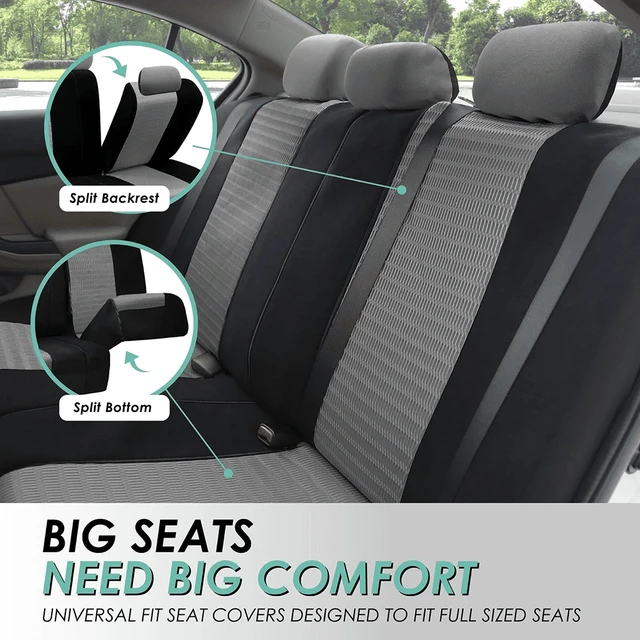 Alt view image 4 of 7 - 3D Air Mesh Seat Covers - Premium Comfort with Breathable Mesh, Universal Fit for Cars, Trucks, and SUVs - Rear Gray