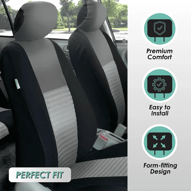Alt view image 6 of 7 - 3D Air Mesh Seat Covers - Premium Comfort with Breathable Mesh, Universal Fit for Cars, Trucks, and SUVs - Rear Gray