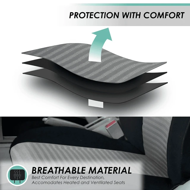 Alt view image 7 of 7 - 3D Air Mesh Seat Covers - Premium Comfort with Breathable Mesh, Universal Fit for Cars, Trucks, and SUVs - Rear Gray