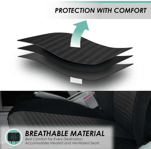 Alt view image 2 of 7 - 3D Air Mesh Seat Covers - Premium Comfort with Breathable Mesh, Universal Fit for Cars, Trucks, and SUVs - Rear Black