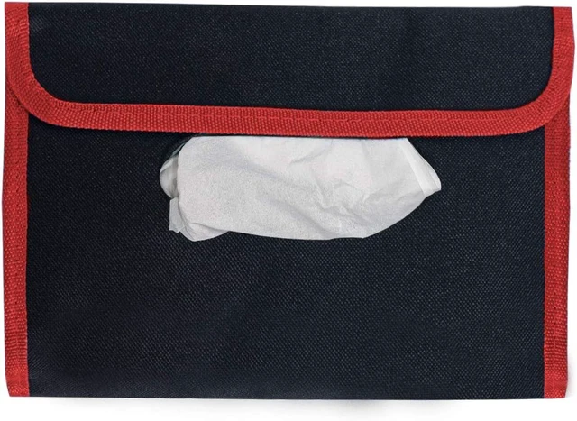 Alt view image 2 of 5 - Car tissue and napkin holder for car Hanging Tissue Holder Holder Reusable Tissue Holder Cloth Tissue Box Cloth Cover Hang Paper Towel Holder Tissue Box Cover Tissue Holder