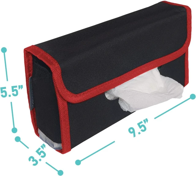 Alt view image 5 of 5 - Car tissue and napkin holder for car Hanging Tissue Holder Holder Reusable Tissue Holder Cloth Tissue Box Cloth Cover Hang Paper Towel Holder Tissue Box Cover Tissue Holder