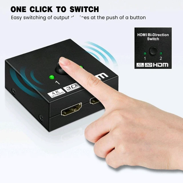 Alt view image 3 of 6 - 4K HDMI Splitter, Bi-Directional HDMI Switcher 2 In 1 Out/ 1 In 2 Out 1080P 4K HDMI Switch Box Auto Splitter