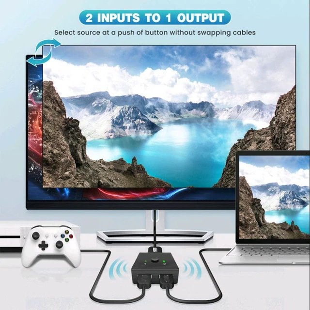 Alt view image 4 of 6 - 4K HDMI Splitter, Bi-Directional HDMI Switcher 2 In 1 Out/ 1 In 2 Out 1080P 4K HDMI Switch Box Auto Splitter