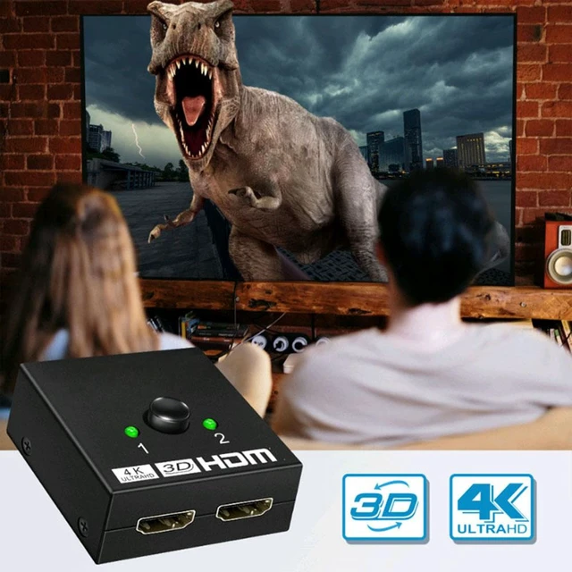 Alt view image 6 of 6 - 4K HDMI Splitter, Bi-Directional HDMI Switcher 2 In 1 Out/ 1 In 2 Out 1080P 4K HDMI Switch Box Auto Splitter