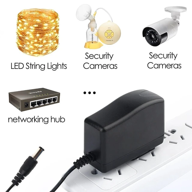 Alt view image 5 of 6 - 12V 2A Power Supply AC Adapter Replacement, Regulated 12 Volts 2000mA Cord Charger for LED Strip Light, CCTV Camera, GPS, Webcam, Router, BT Speaker DC12V Transformer