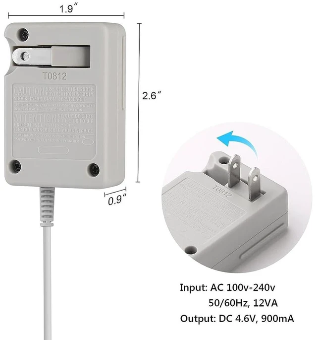 Alt view image 2 of 7 - AC Adapter DS Charging Adapter Power Plug for Nintendo DSi/ 2DS/ 3DS/ DSi XL System Grey