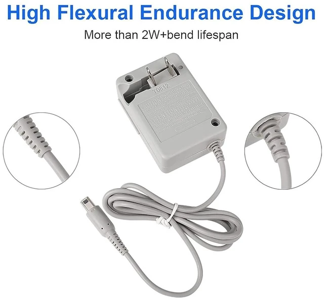 Alt view image 3 of 7 - AC Adapter DS Charging Adapter Power Plug for Nintendo DSi/ 2DS/ 3DS/ DSi XL System Grey
