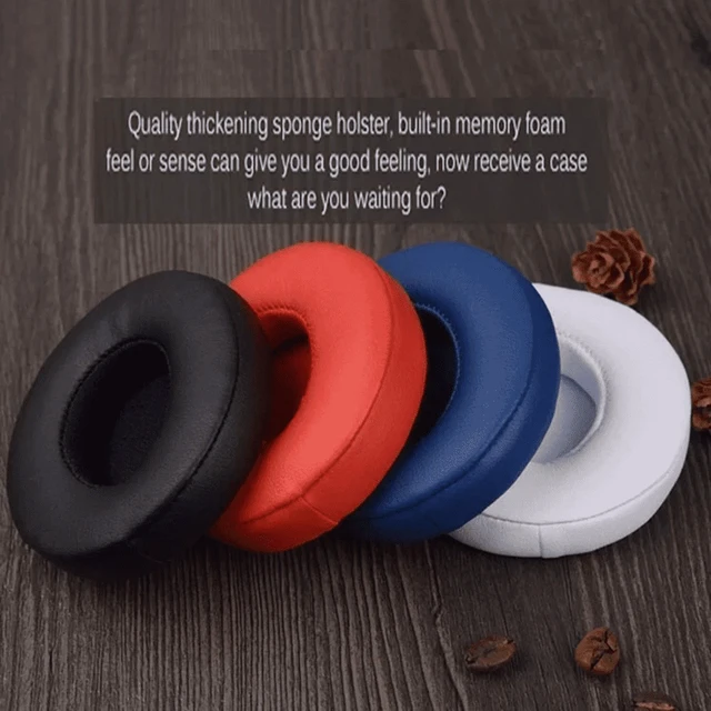 Alt view image 6 of 7 - 2-Pack Replacement Ear Pads for Beats Solo 2 / Solo 3, Memory Foam Cushions Compatible with Beats by Dr. Dre Solo2 & Solo3 Wired Wireless Headphones